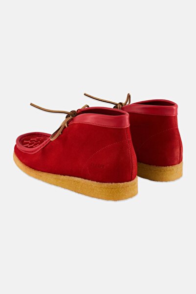 CLARKS Men Standard Wallabee Boot Lace Up Casual Shoes, Red