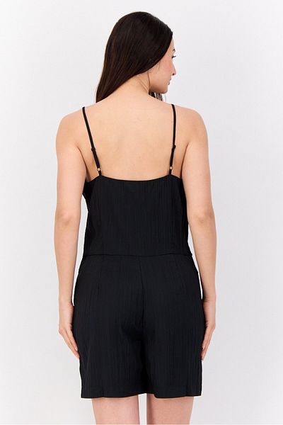 Esprit Women Plain Sleeveless Playsuits, Black