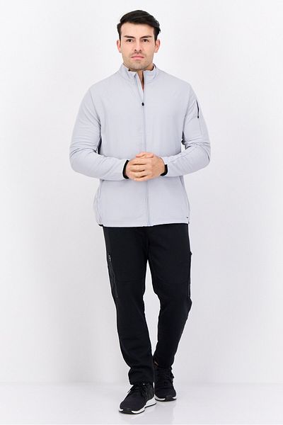 motion Men Sportswear Fit Full Zip Training Sweatshirts, Light Grey