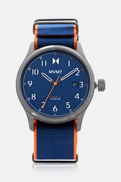 MVMT Men 28000388-D Field II Nylon Analog Watches 41 mm, Blue