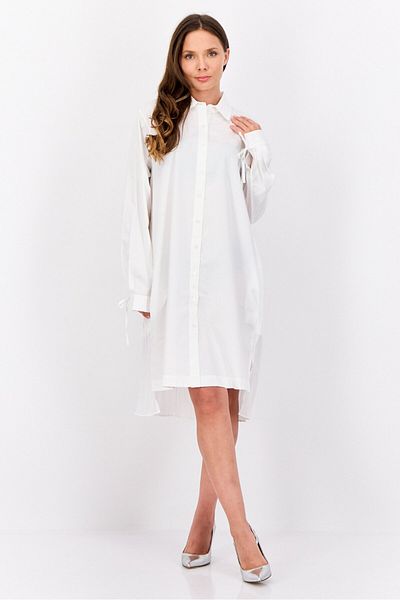 Esprit Women Solid Midi Shirt Dress, White
