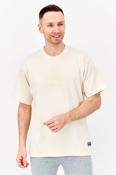 adidas Men Sportswear Fit Short Sleeves Outdoor T-shirt, Beige