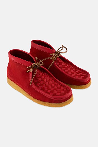 CLARKS Men Standard Wallabee Boot Lace Up Casual Shoes, Red