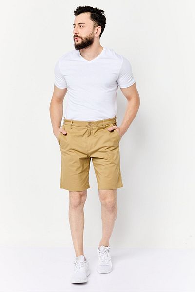 Dockers Men Solid Chino Shorts, Dark Khaki