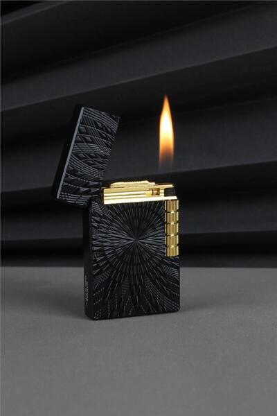 Silvio Monetti Kabartmanlı İşlemli Desenli Siyah Gazlı Çakmak - 25CAK110TB01