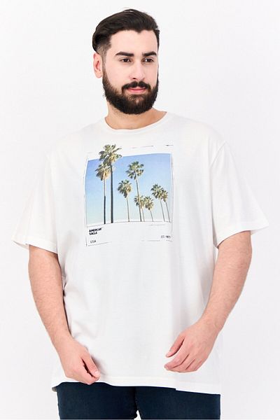 AMERICAN EAGLE Men Crew Neck Short Sleeve Graphic Print T-shirt, White