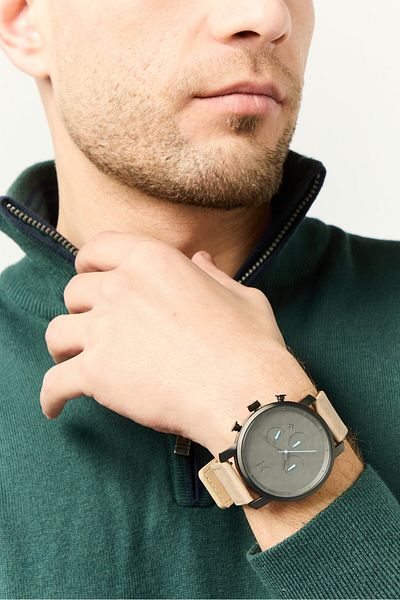MVMT Men MC01GML Chronograph Leather Watch 45mm, Beige