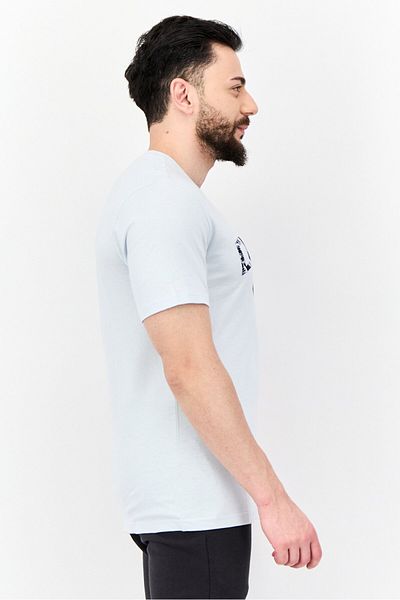 adidas Men Sportswear Fit Short Sleeves Outdoor T-Shirt, Dusty Light Blue