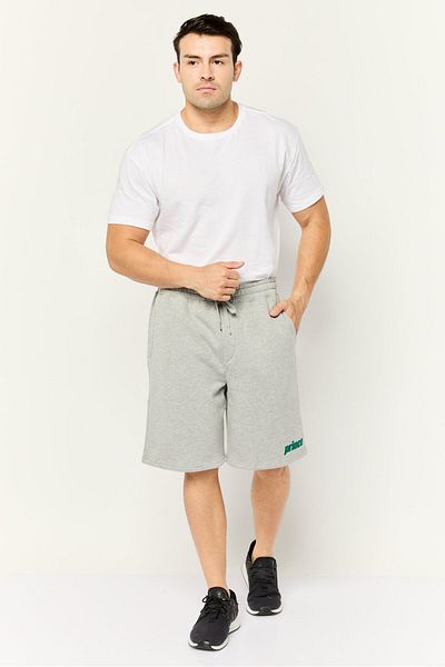 Prince Men Embroidered Logo Basic Shorts, Heather Grey