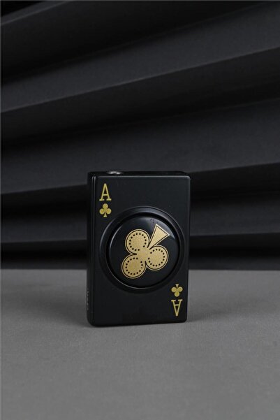 Silvio Monetti İskambil Kartı Şeklinde Çarklı Özel Tasarım Siyah Gazlı Çakmak - 25CAK104M04