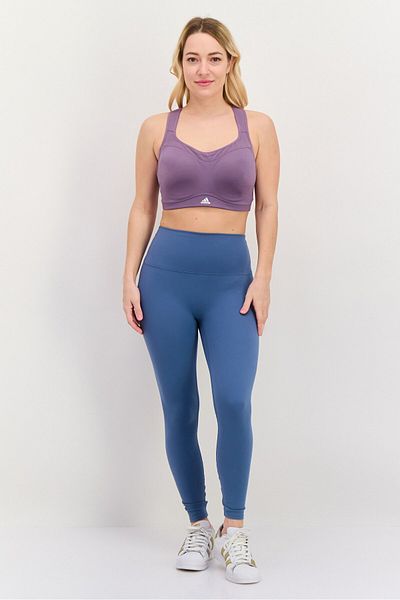 adidas Women Brand Logo Padded Sports Bra, Purple
