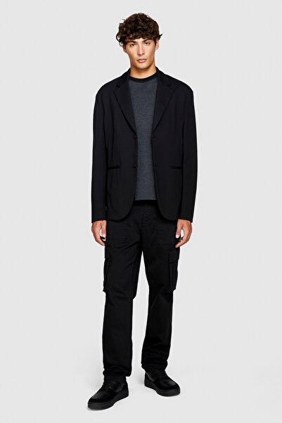 Sisley Άνετο Μαύρο Ανδρικό Μπλουζάκι Cargo Παντελόνι Ημι-Γυαλιστερό - 323A47U4SF03W