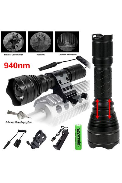 Choice 940nm With Switch T21 IR Flashlight 200 yard Zoomable Focus 7 Watt 850nm-940nm LED Infrared Radiatio
