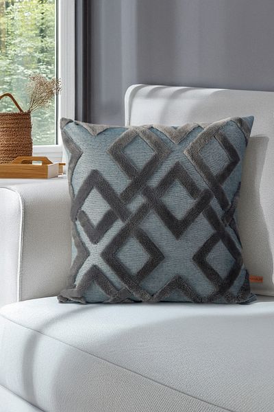 HAMUR Bohemian Special Design Punch Punch Pattern Husă decorativă pentru pernă Mila Gri Albastru