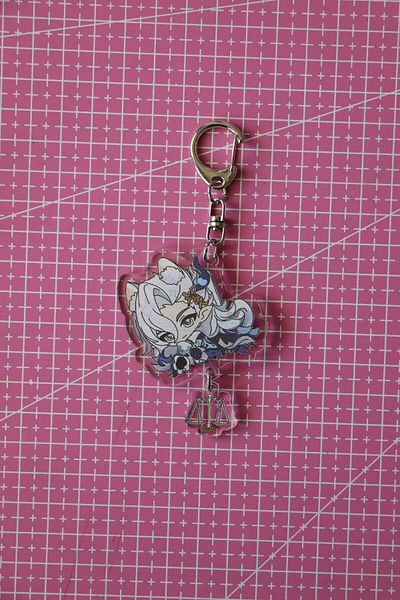 Akumastik Genshin Neuvillette Acrylic Anime Accessory with 7cm Charm - Keychain and Bag Ornament