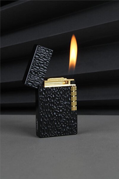 Silvio Monetti Kabartmanlı İşlemli Desenli Siyah Gazlı Çakmak - 25CAK110TA08