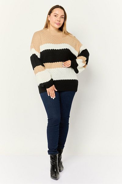 Madison + Hudson Women Mock Neck Knitted Sweater, Multicolor