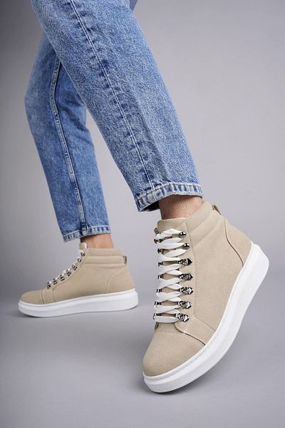 FASHIONLINE SLW206 Ottawa Lace-Up Suede Ανδρικές καθημερινές αθλητικές μπότες BT Cream