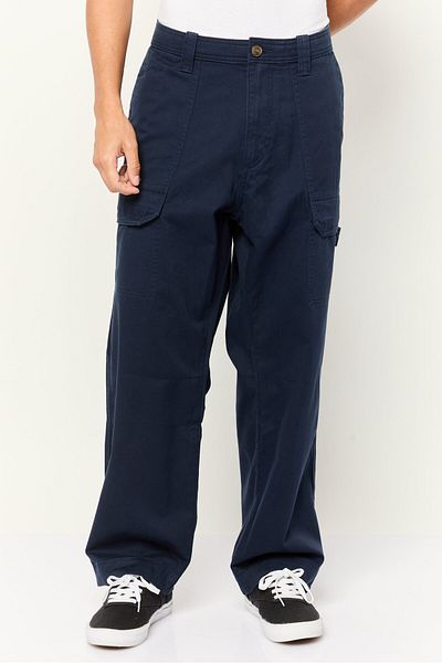 Esprit Men Relaxed Fit Plain Cargo Pants, Navy Blue