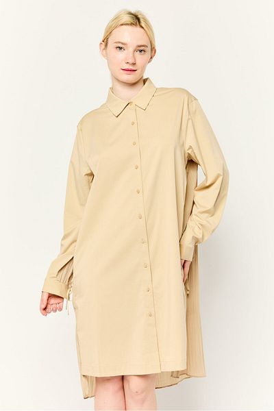 Esprit Women Plain Shirt Dress, Beige