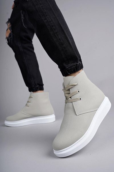 FASHIONLINE Slw207 Oslo Lace-Up Suede Men's Casual Sports Boots Bt - Gray