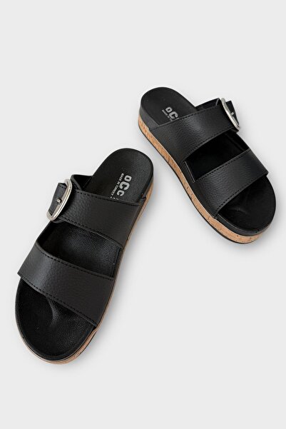 Liger Жіночі вишукані тапочки на підошві - товста підошва, зручні домашні тапочки для відпочинку, ЧОРНІ