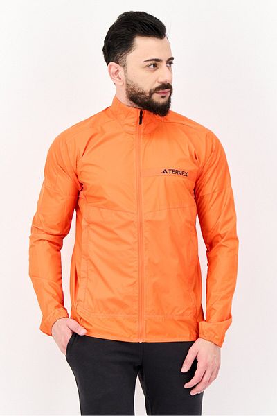 adidas Men Sportswear Fit Long Sleeves Running Jacket, Orange
