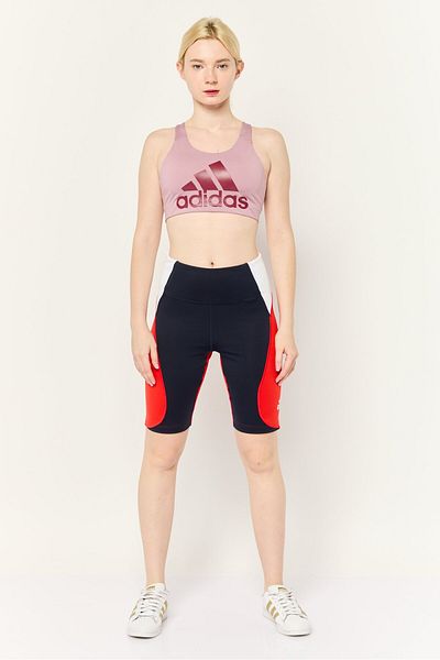 adidas Women Sportswear Fit Brand Logo Training Short, Navy/white/red