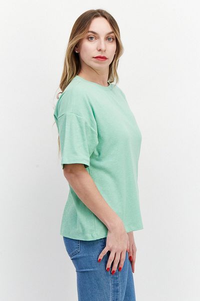 Esprit Women Crew Neck Short Sleeves Ribbed T-Shirt, Light Green