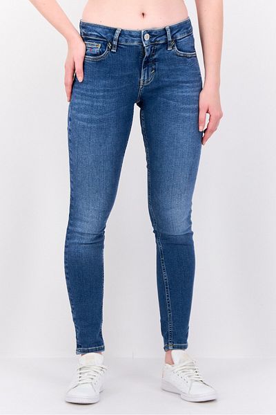 Esprit Women Skinny Fit Mid Rise Wash Stretch Jeans, Mud Blue