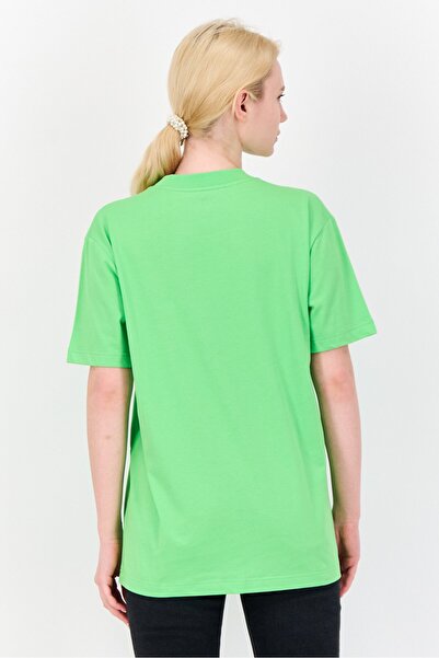 Esprit Women Crew Neck Short Sleeve Brand Logo T-Shirt, Bright Green