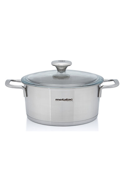 Metalac Cratita 2.6l cu capac din sticla Santino Metalac, inox, 20cm, 2.6l
