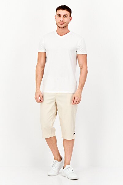 DeFacto Men Solid Chino Shorts, Beige