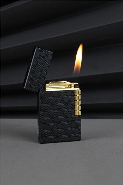 Silvio Monetti Kabartmanlı İşlemli Desenli Siyah Gazlı Çakmak - 25CAK110TA10