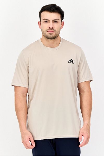 adidas Men Sportswear Fit Short Sleeves Training T-Shirt, Tan