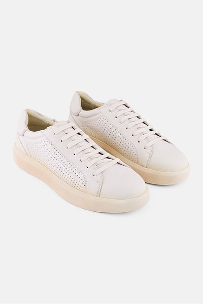 Geox Men Lace Up Casual Shoes, White