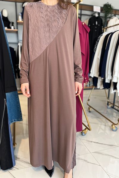 Nuss Brown Zipper Detail Dress 2054