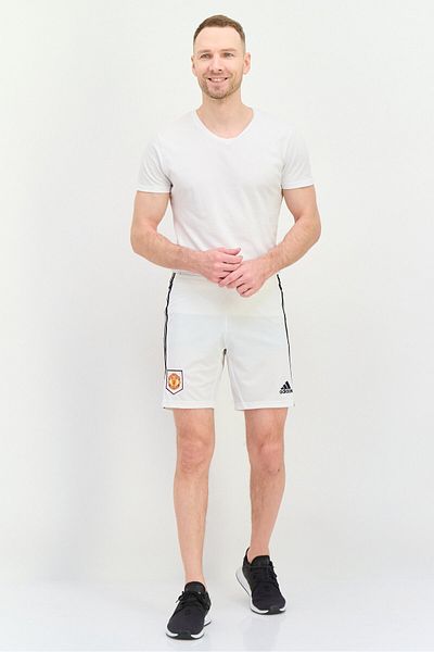 adidas Men Sportswear Fit Manchester United Football Club Shorts, White