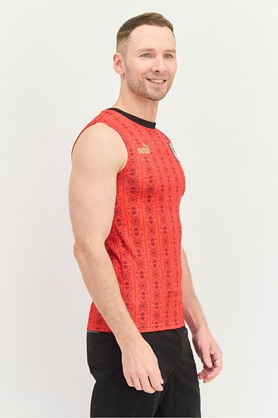 Puma Men Sportswear Fit Sleeveless Egyptian Fa Football Jersey, Red/black