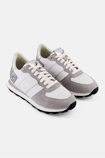 Geox Women Lace Up Casual Sneaker, White