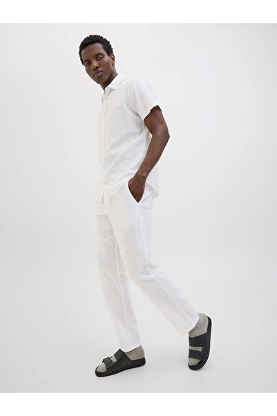 Jack & Jones 12248606   Relaxed Fit Elastic Waist Linen Jogger Men's Trousers...