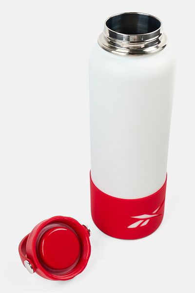 Reebok Stainless Steel Outdoor Handle Water Bottle 1183 ml, White/Red