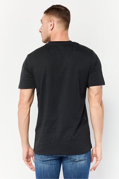 Lamborghini Men Crew Neck Short Sleeves Embossed T-shirt, Black