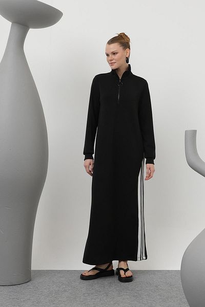 Loreen Women's Tiktak Detailed Zippered Dress - 20600Elb - Black