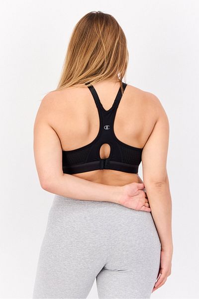 Champion Women Brand Logo Padded Sports Bra, Black