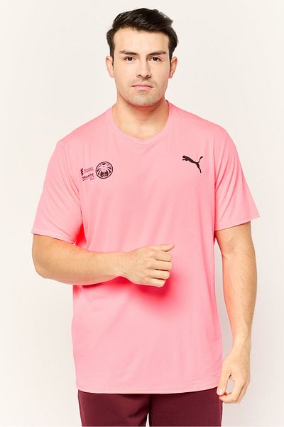 Puma Men Sportswear Fit Scam 2023 Running Jersey, Neon Pink