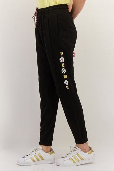 Puma Women Sportswear Fit Graphic Print Outdoor Sweatpants, Black