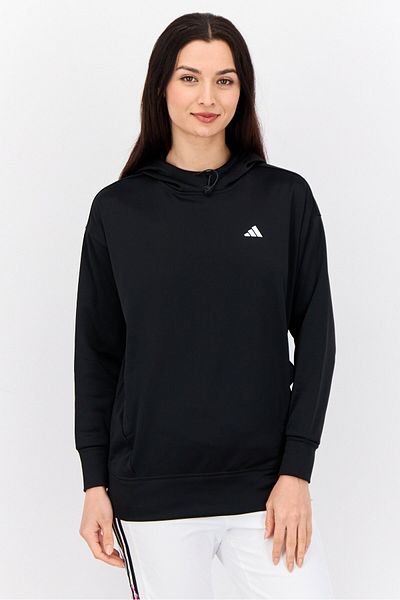 adidas Women Spots Wear Fit Long Sleeve Outdoor Hooded Sweat Shirt ,black