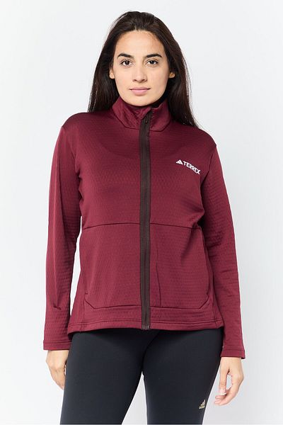 adidas Women Sportswear Fit Long Sleeves Running Sweatshirt, Maroon