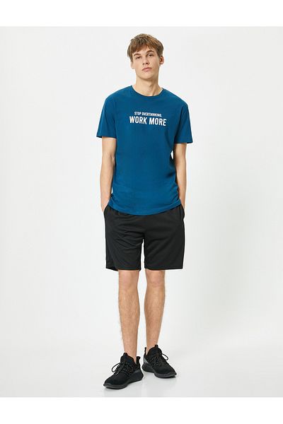 Koton Αθλητικό μπλουζάκι με κοντό μανίκι Crew Neck - Slogan Printed